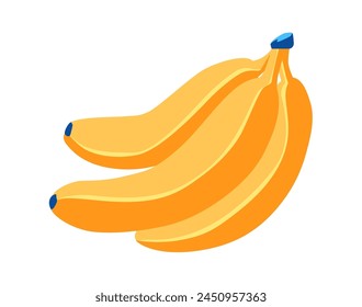 Bunch of bananas - modern flat design style single isolated image. Neat detailed illustration of sweet yellow fruit from tropical countries. Food, snack, vegetarianism, proper nutrition idea