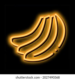 bunch of bananas neon light sign vector. Glowing bright icon bunch of bananas sign. transparent symbol illustration