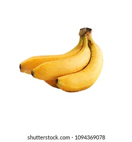 a bunch of bananas on a white background. Vertor abstract geometric banana