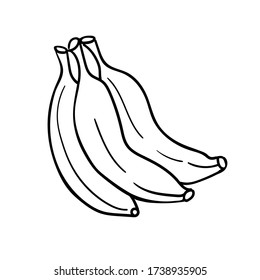Bananen auf weißem Hintergrund. Vector-Abbildung.