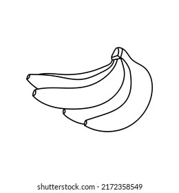 Bunch of bananas sketch vector illustration.