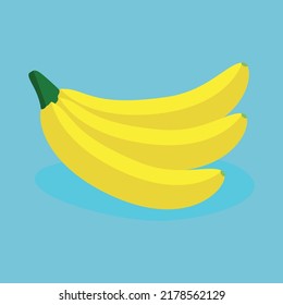 Bunch of bananas, three yellow bananas