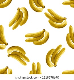 Bunch of Bananas - Vector Illustration - Digital Painting - Seamless Pattern