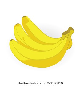 Bunch of bananas vector illustration on a white background