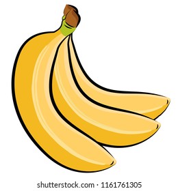 Bunch Bananas Vector Isolated Illustration Stock Vector (Royalty Free ...