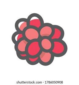 Bunch Berries rojo maduro Vector Dibujo de dibujos animados