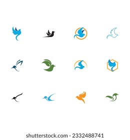 a bunch of bird logos, bird logos are great for office brands, companies, tourist attractions and others on a white background