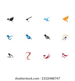 a bunch of bird logos, bird logos are great for office brands, companies, tourist attractions and others on a white background