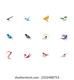 a bunch of bird logos, bird logos are great for office brands, companies, tourist attractions and others on a white background