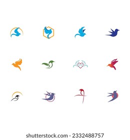 a bunch of bird logos, bird logos are great for office brands, companies, tourist attractions and others on a white background