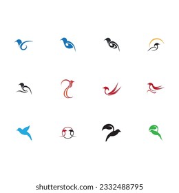 a bunch of bird logos, bird logos are great for office brands, companies, tourist attractions and others on a white background