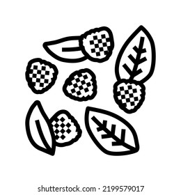 bunch of blackberries ripe leaf line icon vector. bunch of blackberries ripe leaf sign. isolated contour symbol black illustration