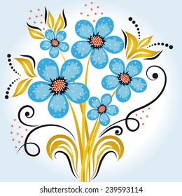 Bunch of blue flowers