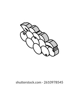 bunch of blueberries leaf isometric icon vector. bunch of blueberries leaf sign. isolated symbol illustration