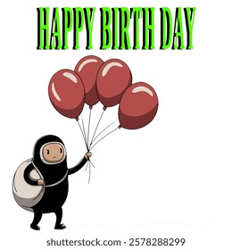 Bunch of bright balloons and space for text against color backgroun