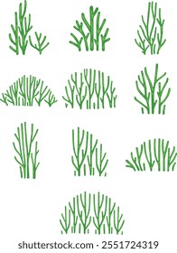 Bunch of cactus , bunch of tree flat design for decoration on plant in desert and garden.