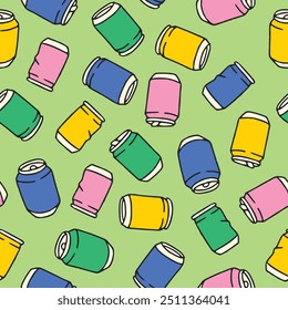 Bunch of Can Vector Seamless Pattern illustration Design