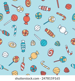 Bunch of Candy Seamless Pattern Vector illustration Design