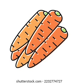 bunch carrot color icon vector. bunch carrot sign. isolated symbol illustration