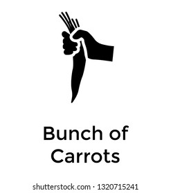 Bunch of carrots solid icon design 
