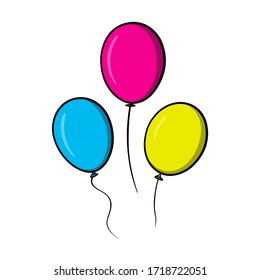 Bunch of cartoon balloons isolated on white background/ Vector illustration 