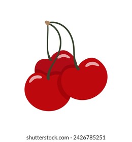 Un montón de cerezas. Ilustración de vector