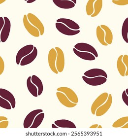 Bunch of Coffee Bean Vector Seamless Pattern illustration Design