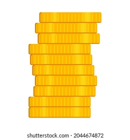 a bunch of coins. Vector illustration isolated on white backgrounds 