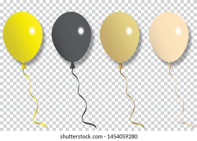 Bunch of Colored and shiny balloons on checked background. colourful object isolated. element vector illustration