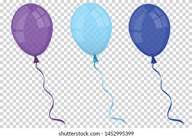 Bunch of Colored and transparent balloons on checked background. colourful object isolated. element vector illustration