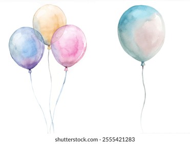 A bunch of colorful balloons are floating in the air, with one balloon being the only one not in the bunch