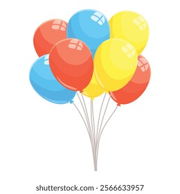 Bunch of colorful balloons is floating in the air, bringing joy and festivity to a celebration