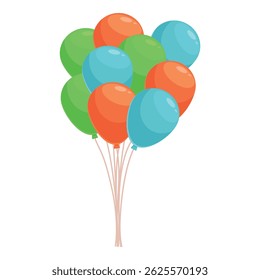 Bunch of colorful balloons is floating in the air, adding a touch of joy and festivity to the atmosphere