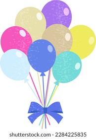 Bunch of colorful balloons icon