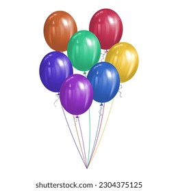 bunch of colorful balloons isolated. Vector illustration