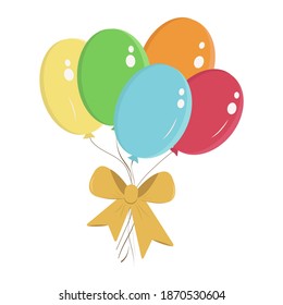 Bunch of colorful balloons for a postcard, banner, flyer and others. Vector illustration for design.