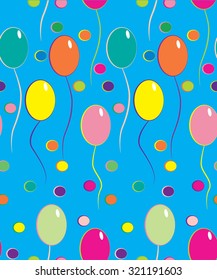 Bunch of colorful balloons seamless pattern