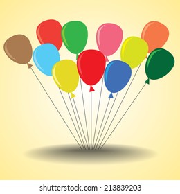 Bunch of colorful balloons-vector illustration.
