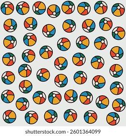 a bunch of colorful balls are arranged in a pattern