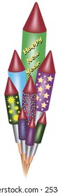 bunch of colorful bottle rockets