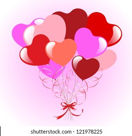 Bunch of colorful heart shape