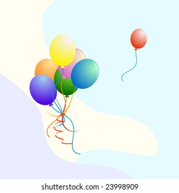 bunch of colorful party balloons (vector)