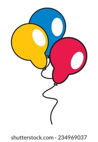 Bunch of Colorful Retro Balloons
