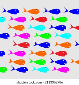 A bunch of colorful small fish with vector format