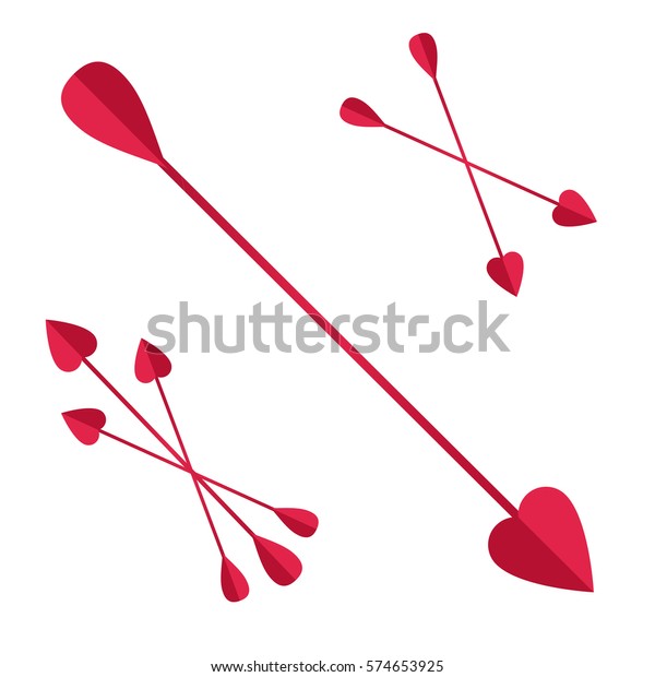 白い背景にキューピッドの矢の束 心 愛 バレンタインデーのお祭り気分 キューピッドの矢のセット ベクター画像アイコンイラスト のベクター画像素材 ロイヤリティフリー