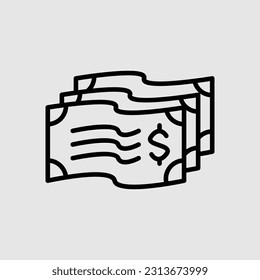Bunch of dollar money icon vector image