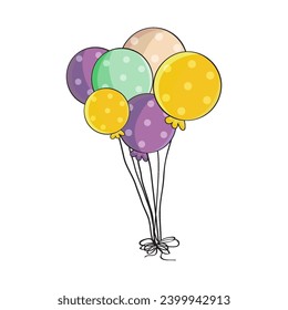 Bunch Of Dotted Birthday Balloons
