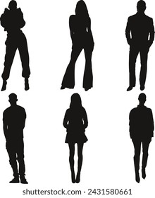 A bunch of female model silhouette