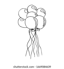 bunch of festive balloons doodle