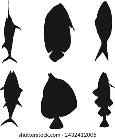 a bunch of fish silhouette